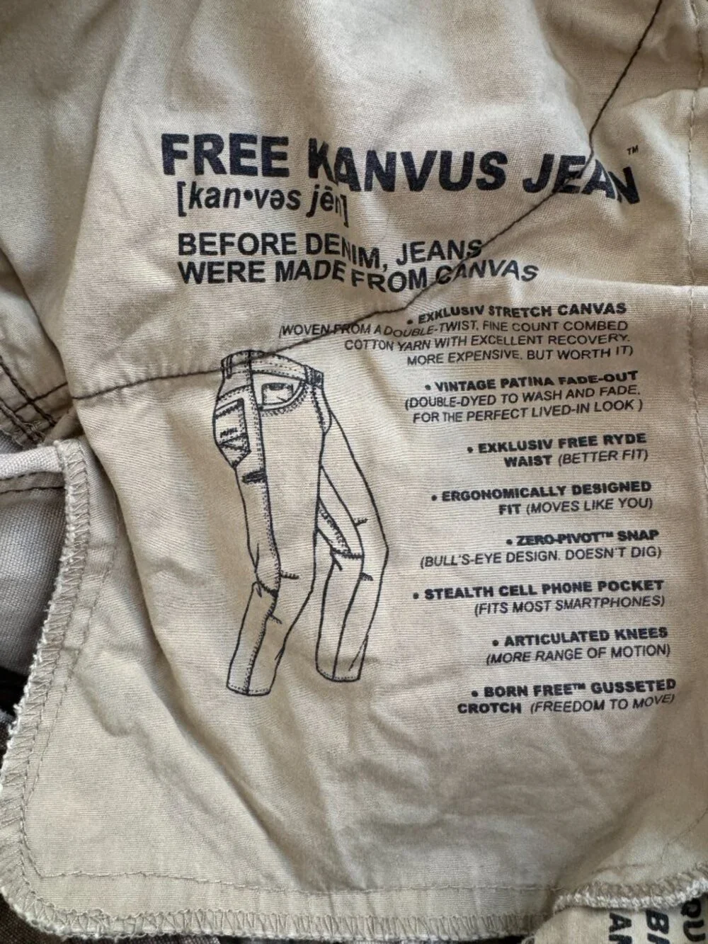KUHL Free Kanvus Jean Mens 36x32 Brown Canvas Hiking Workwear Pants Stretch